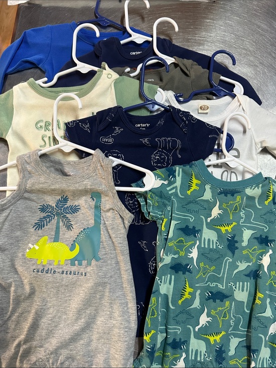 Carter's Other - Carter's Baby Boy Dino Onesie Bundle - Navy, Gray, Green, Teal 8piece Bundle